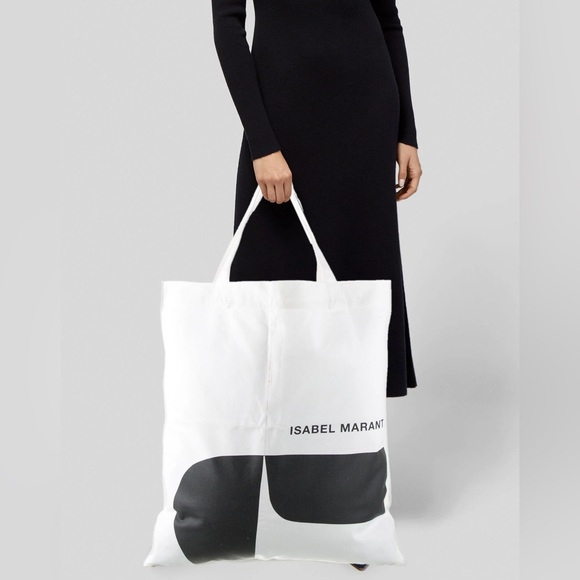 Isabel Marant Black and White Tote Bag Designer large 19.5” x 32” - Picture 1 of 5